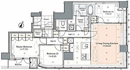 ザ・レジデンス六本木 3LDKの間取図画像