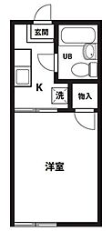 アルス楢の木第三 1Kの間取図画像