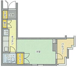 エムズ南林間 ワンルームの間取図画像