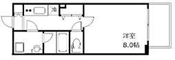 プレール・ドゥーク高井戸 1Kの間取図画像
