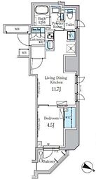 パークアクシス小伝馬町 1LDKの間取図画像