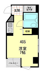 パラシオン浜松町 ワンルームの間取図画像