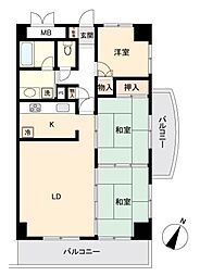 高砂関弐番館 3LDKの間取図画像