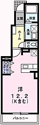 エスポワール 1Kの間取図画像