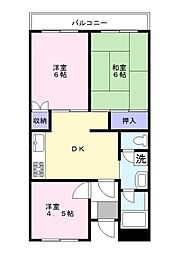 ヴィラ栄 3DKの間取図画像