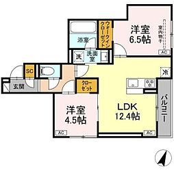 D Paina Nishimagome 2LDKの間取図画像
