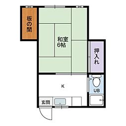 平井ビル 1Kの間取図画像