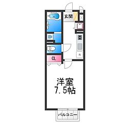 シャルマンコート 1Kの間取図画像