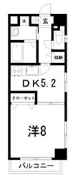 エルフィーノ 1DKの間取図画像