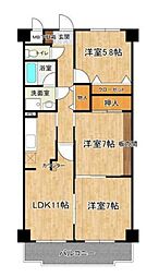 グランドヒル高橋 3LDKの間取図画像