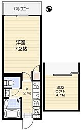 ラ・アヴェニール 1Kの間取図画像