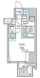DUOFLATS芝公園 ワンルームの間取図画像