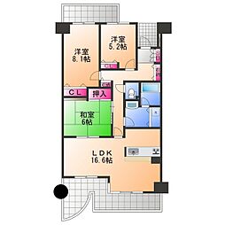 光明池アーバンライフ 3LDKの間取図画像