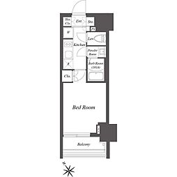 BRANSIESTA横浜高島町 1Kの間取図画像