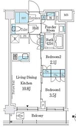 J.GRANCourt品川西大井WEST 2LDKの間取図画像