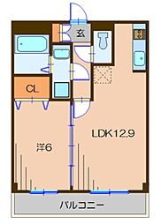 イルクオーレ 1LDKの間取図画像