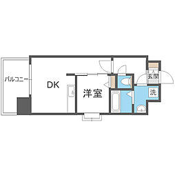 ルーセント　ヴィヴァ　糸島 5階1DKの間取り