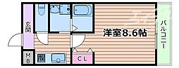 ラフィール十三 1Kの間取図画像