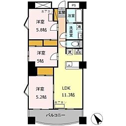 グリーンパークおゆみ野 3LDKの間取図画像
