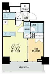 ライオンズ千代田岩本町ミレス-KDA 10階1LDKの間取り