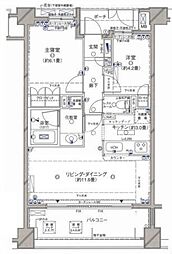 クレッセント武蔵小杉グランデイズ弐番館 2LDKの間取図画像