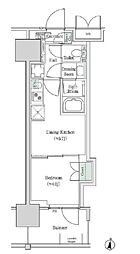 ブルックサイドレジデンス木場 1DKの間取図画像