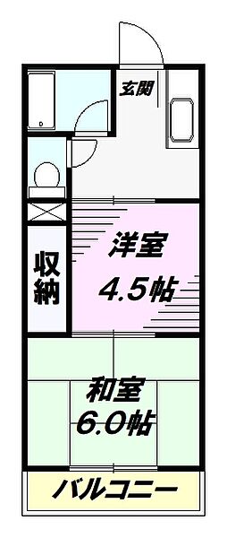 東京都八王子市富士見町(賃貸アパート2K・1階・26.44㎡)の写真 その2
