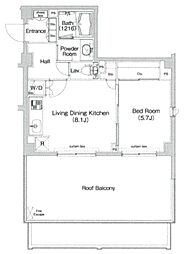コンフォリア神楽坂 1LDKの間取図画像