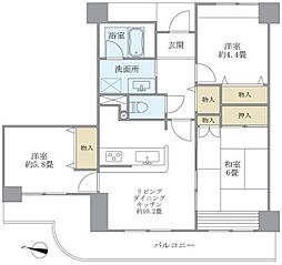 ハイム・ローゼ 3LDKの間取図画像