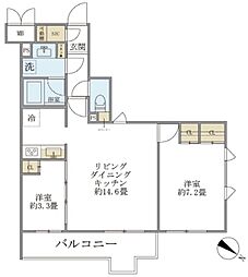 ビューテラス茗荷谷 2LDKの間取図画像