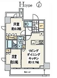 クレストコート中野富士見町 2LDKの間取図画像