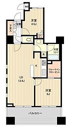 HF銀座レジデンスイースト 10階2LDKの間取り