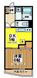 エックス-アン 1DKの間取図画像