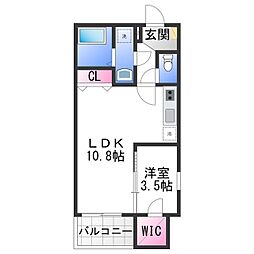 高石市取石2丁目アパート 1LDKの間取図画像