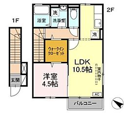 コテージグレースノート 1LDKの間取図画像