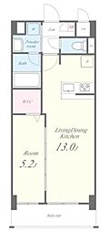 GLANZ 1LDKの間取図画像