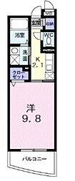 アンディアーモ小手指 1Kの間取図画像