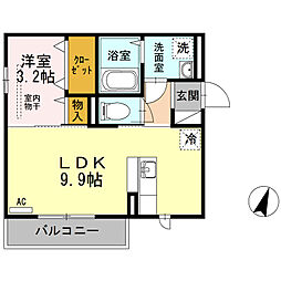 オリーブ 1LDKの間取図画像