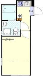 グランシャリオ池袋 2階1Kの間取り