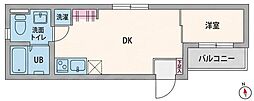 node126 1DKの間取図画像