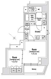 トラック八丁堀 2Kの間取図画像