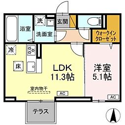 タイムズ・スクエアV Three 1LDKの間取図画像