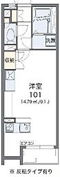 アンネイハイム ワンルームの間取図画像