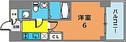 エスリード神戸ハーバークロス 1Kの間取図画像
