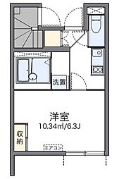 レオネクスト四季の風 1Kの間取図画像