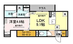 テムズフィオーレ 1LDKの間取図画像
