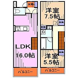 コアハウス 2LDKの間取図画像