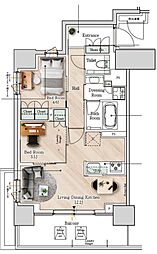 ワンルーフレジデンス西日暮里 2LDKの間取図画像
