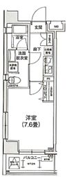 アイルカナーレ多摩川 1Kの間取図画像