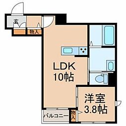クローレ黒砂台 1階1LDKの間取り